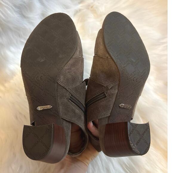 Vionic Brown Suede Lace Up Block Heel Shoes Size 5 - Picture 6 of 7